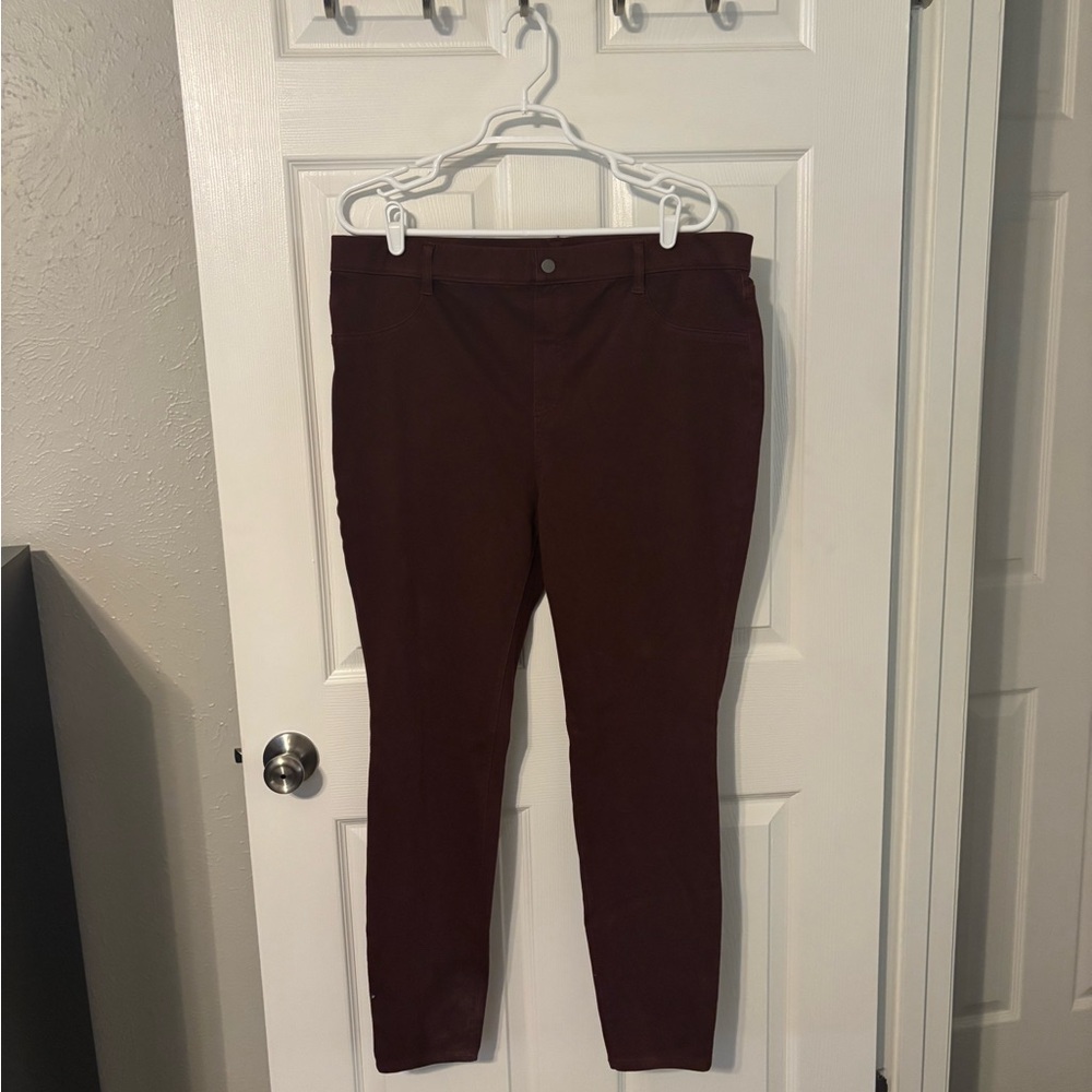 Slim Ponte Ankle Pants - Deep Burgundy
